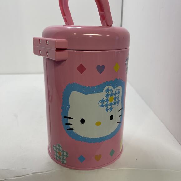 HTF Vintage 1997 Pink Sanrio Character Town Tin Storage Can - Picture 4 of 11
